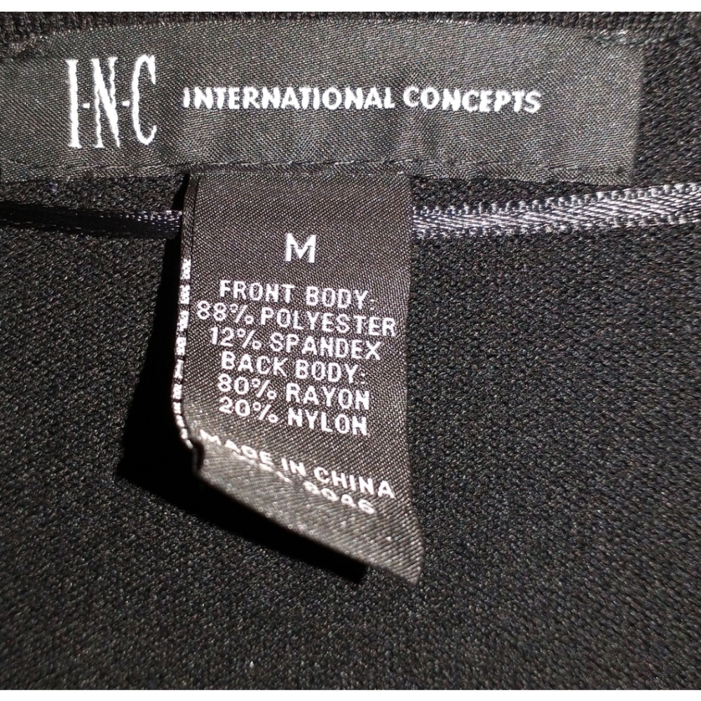 INC International Concepts Black Fringe Draped Open Cardigan - Picture 10 of 11